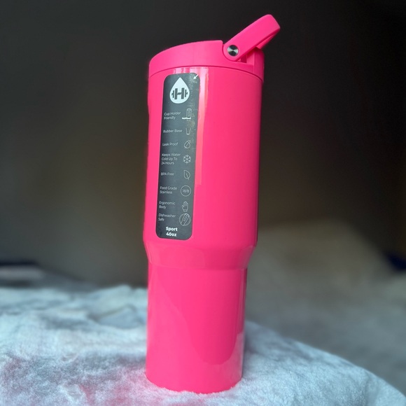 Hydrojug Neon FLARE Glossy Pink 40oz Traveler Sport - Picture 2 of 8